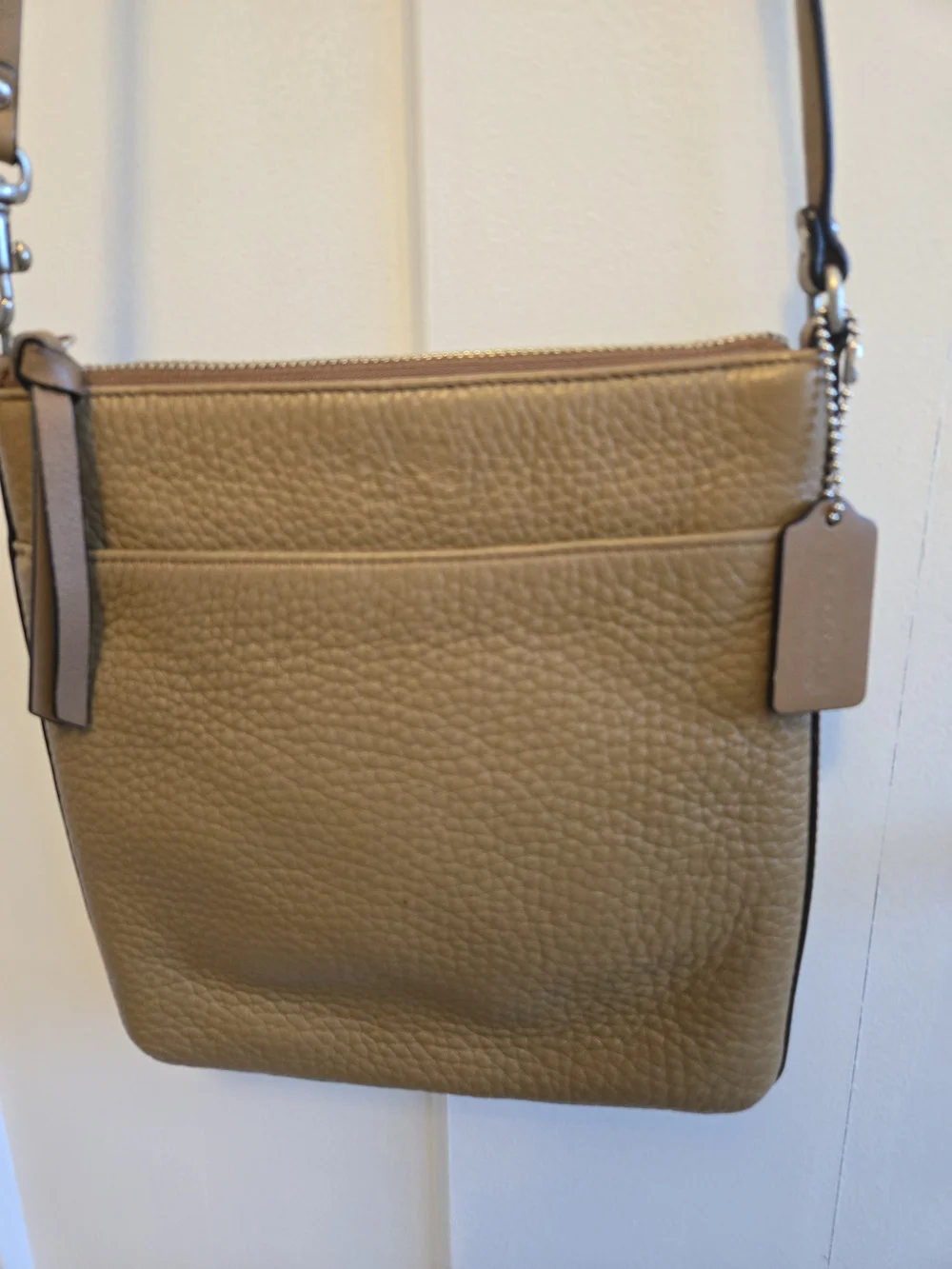 Coach Tan Pebble Leather Crossbody Bag